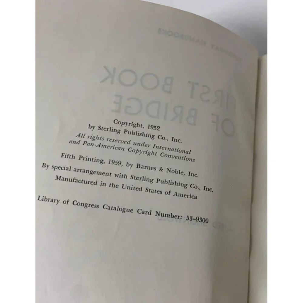 Vintage 1959 Bridge Card Game Book and 4 Scorepads
